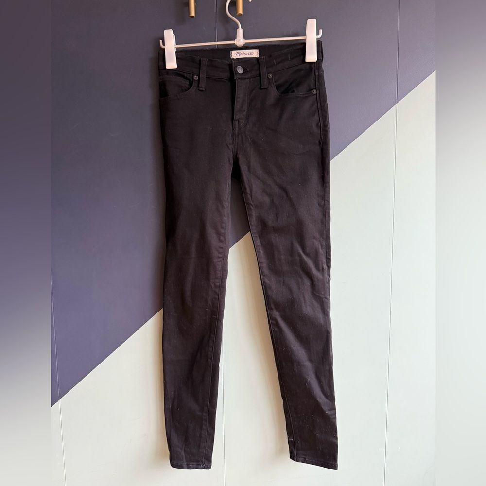 Madewell 8" Low Rise Skinny Jeans, Black Frost, Size 25, VGUC